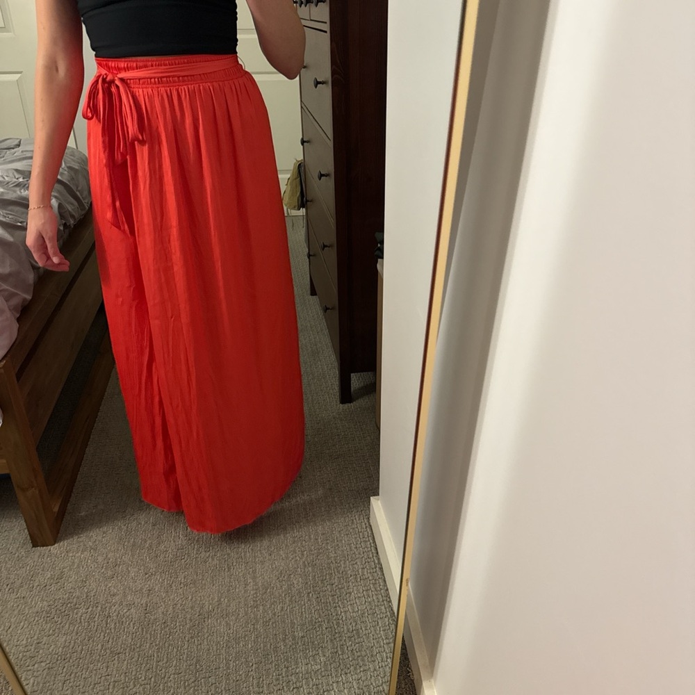 Express Vibrant Orange Maxi Skirt